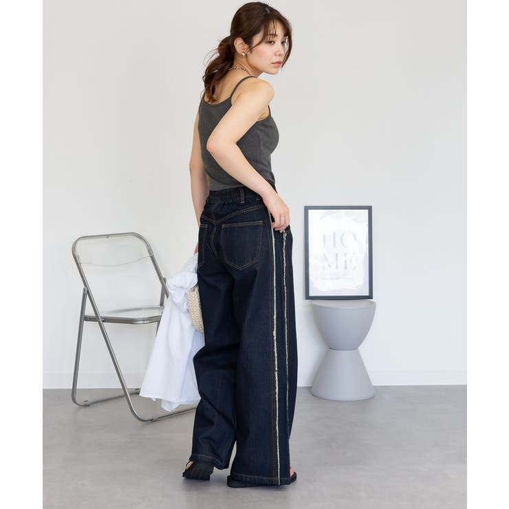 サイドフリンジワイドデニム | atONE | 詳細画像48 