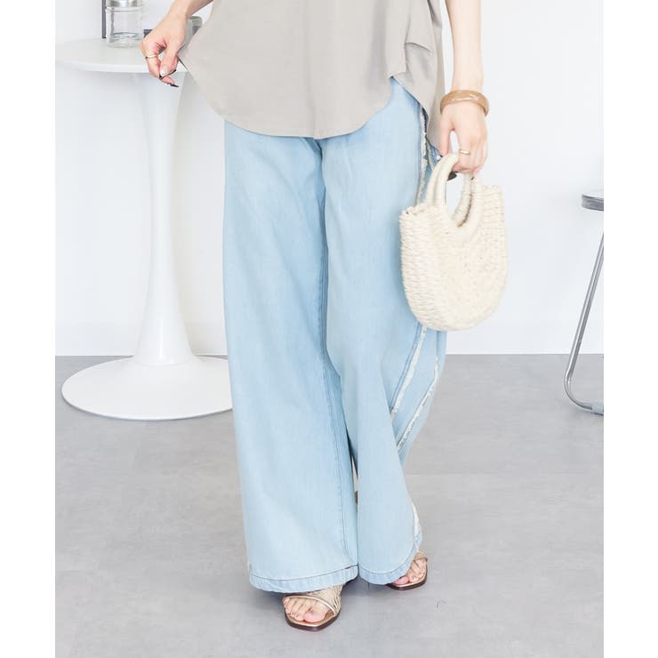 サイドフリンジワイドデニム | atONE | 詳細画像5 