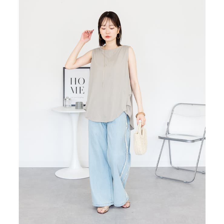 サイドフリンジワイドデニム | atONE | 詳細画像9 