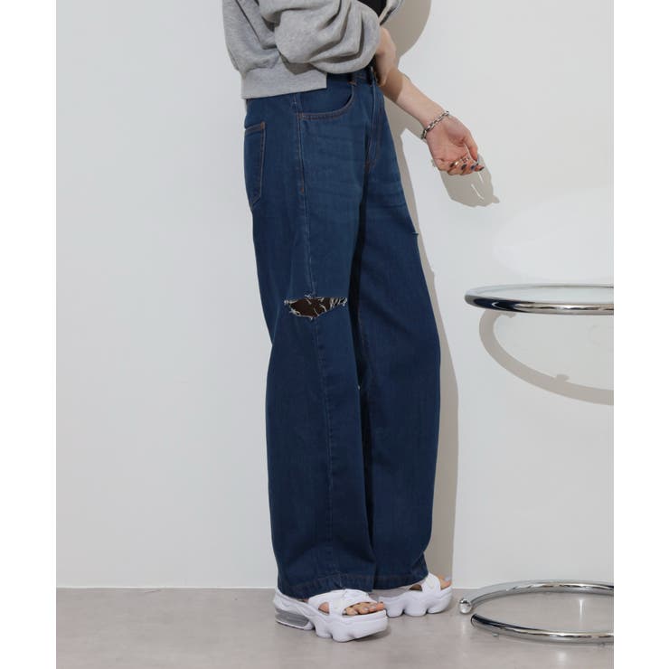 デニムダメージストレートパンツ | atONE | 詳細画像20 
