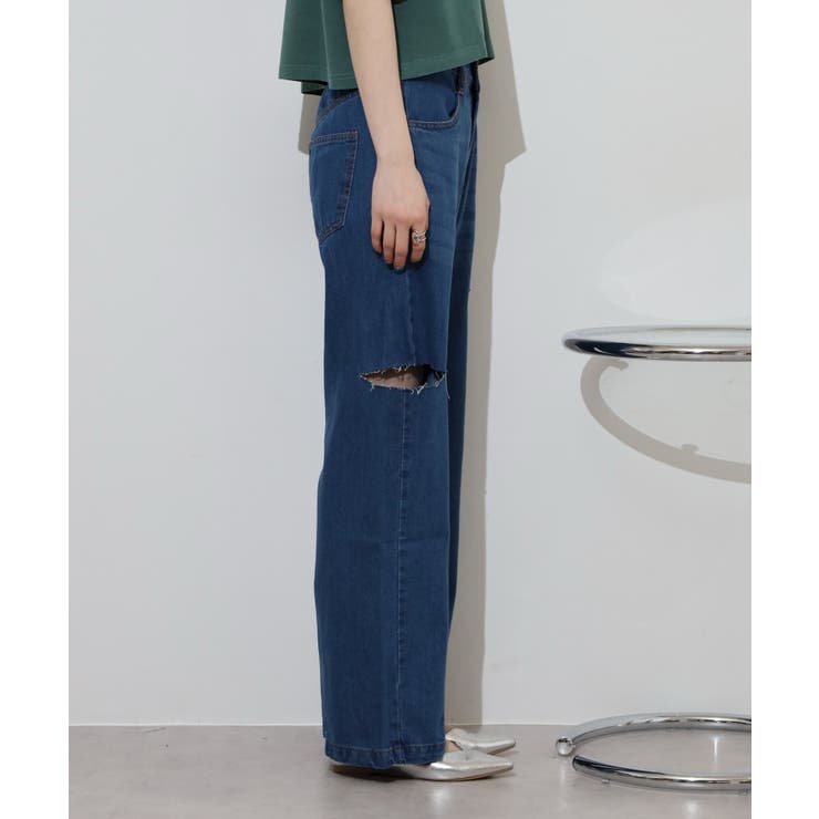 デニムダメージストレートパンツ | atONE | 詳細画像23 