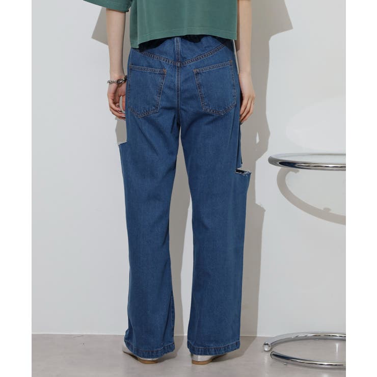 デニムダメージストレートパンツ | atONE | 詳細画像25 