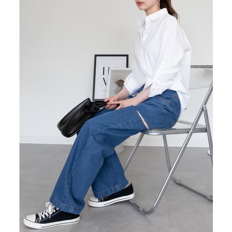 デニムダメージストレートパンツ | atONE | 詳細画像40 