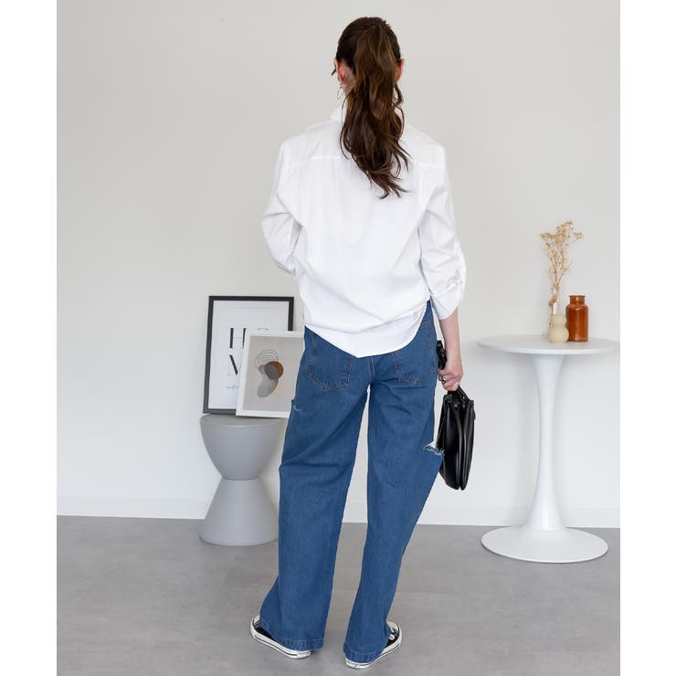 デニムダメージストレートパンツ | atONE | 詳細画像44 