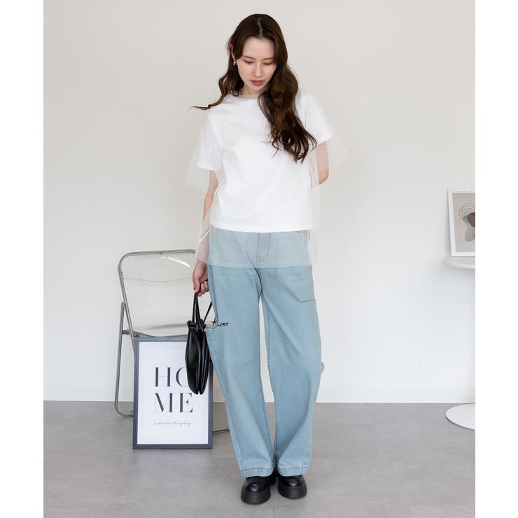 デニムダメージストレートパンツ | atONE | 詳細画像51 