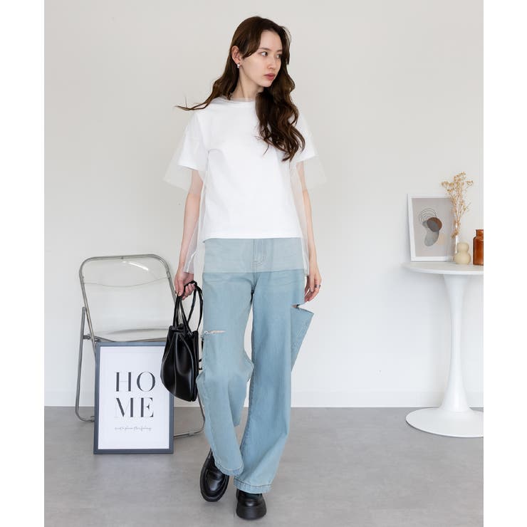 デニムダメージストレートパンツ | atONE | 詳細画像52 