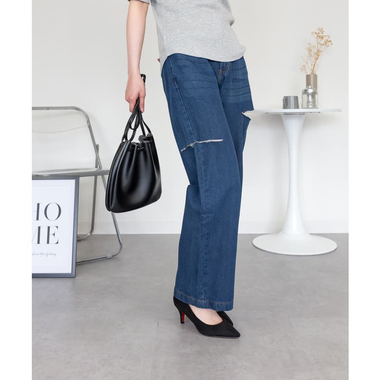 デニムダメージストレートパンツ | atONE | 詳細画像58 