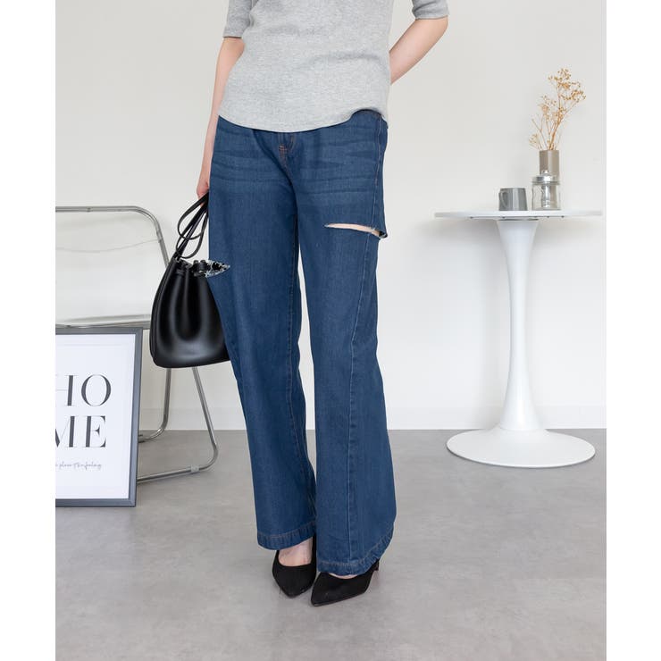 デニムダメージストレートパンツ | atONE | 詳細画像59 