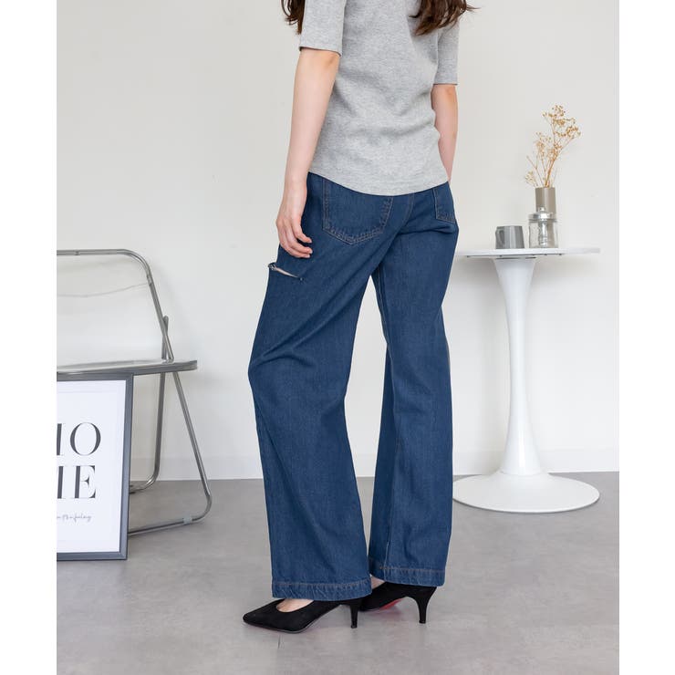 デニムダメージストレートパンツ | atONE | 詳細画像62 