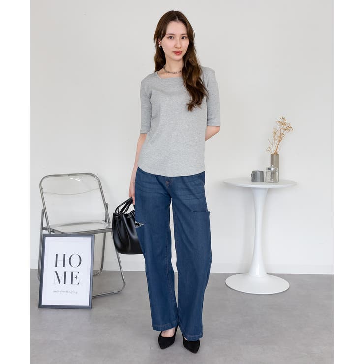 デニムダメージストレートパンツ | atONE | 詳細画像63 