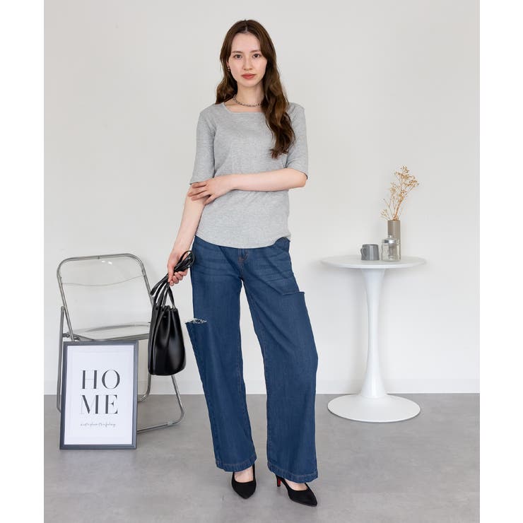 デニムダメージストレートパンツ | atONE | 詳細画像64 