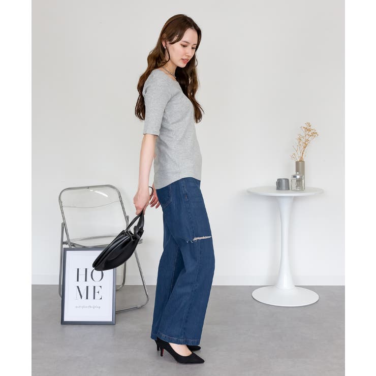 デニムダメージストレートパンツ | atONE | 詳細画像65 