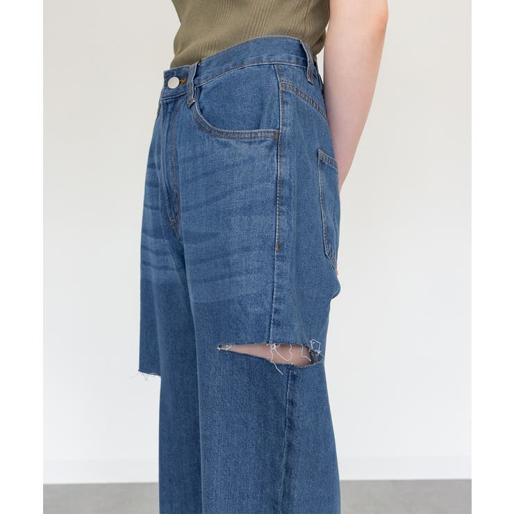 デニムダメージストレートパンツ | atONE | 詳細画像73 