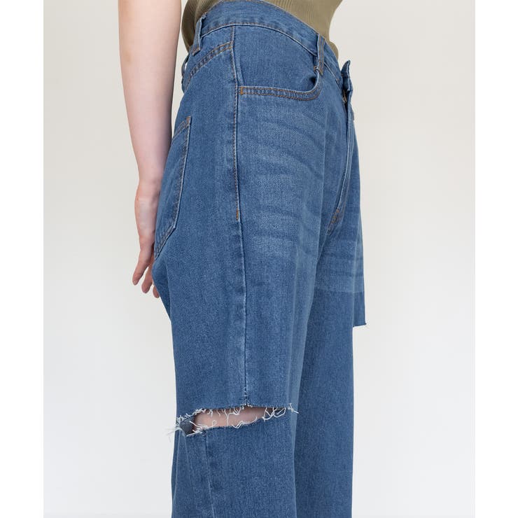 デニムダメージストレートパンツ | atONE | 詳細画像74 