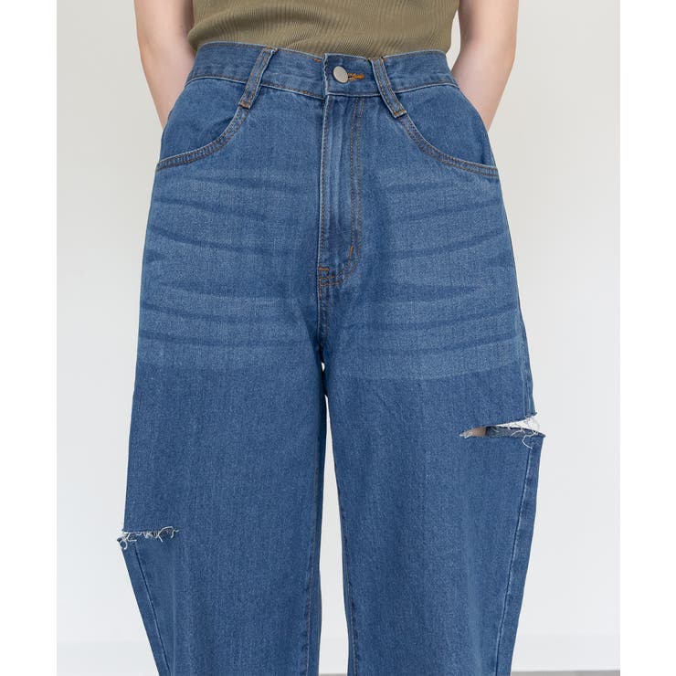 デニムダメージストレートパンツ | atONE | 詳細画像75 