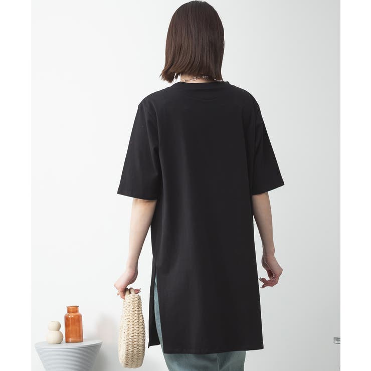 ５分袖サイドスリットロングTシャツ | atONE | 詳細画像17 
