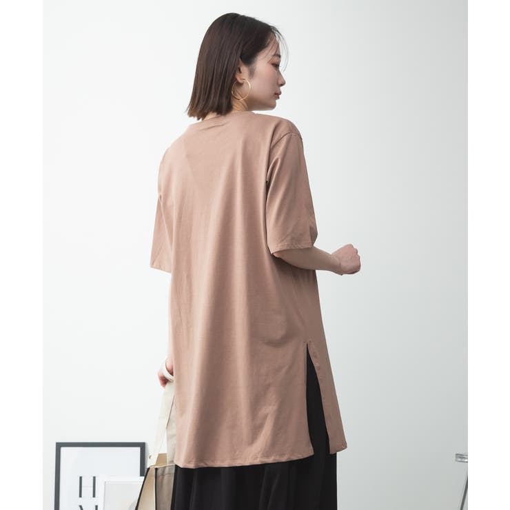 ５分袖サイドスリットロングTシャツ | atONE | 詳細画像62 
