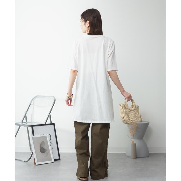 ５分袖サイドスリットロングTシャツ | atONE | 詳細画像88 