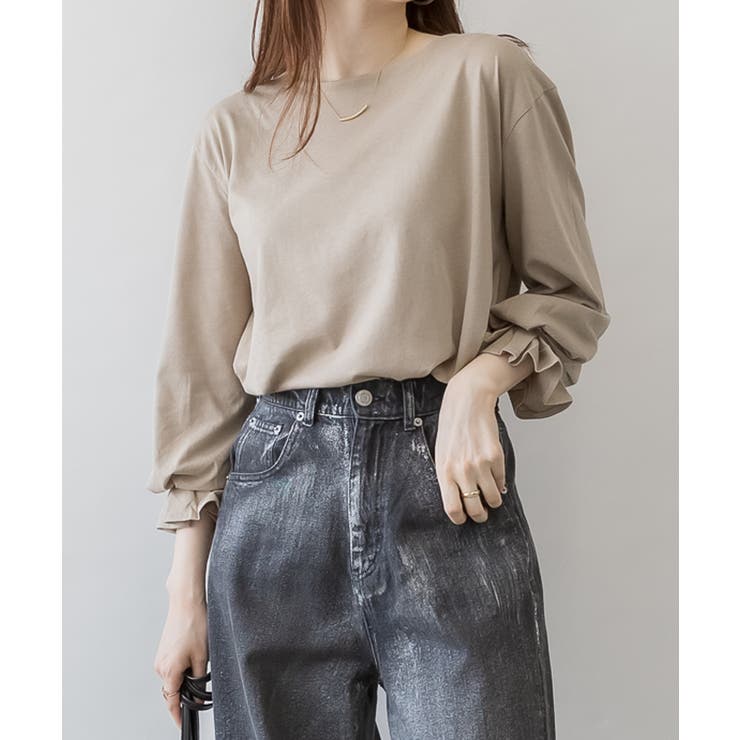 グレーベージュ | タックスリーブカットソー | atONE