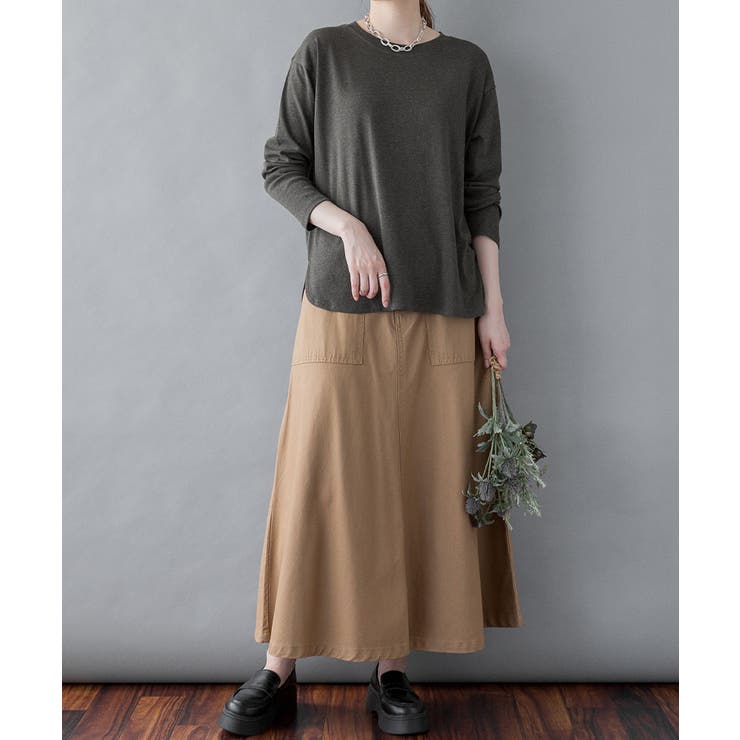 ラウンドヘム サイドスリット ロングTシャツ | atONE | 詳細画像37 