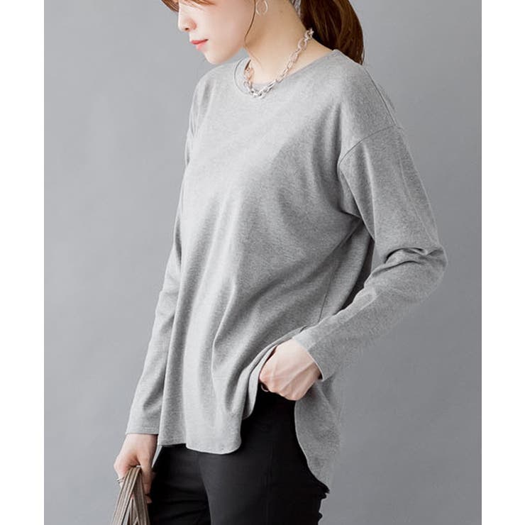 ラウンドヘム サイドスリット ロングTシャツ | atONE | 詳細画像31 