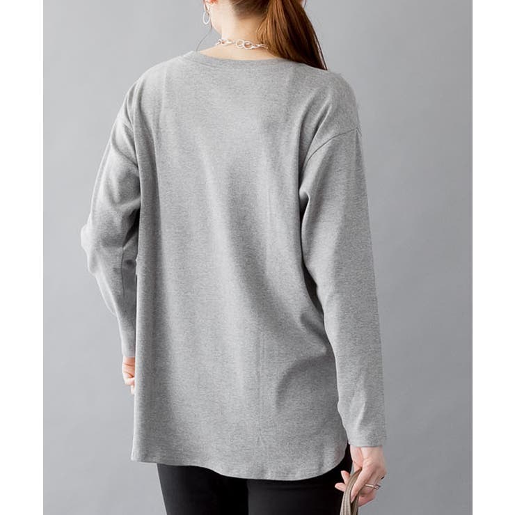 ラウンドヘム サイドスリット ロングTシャツ | atONE | 詳細画像32 