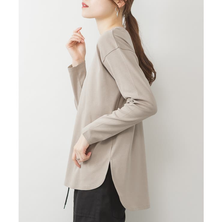 ラウンドヘム サイドスリット ロングTシャツ | atONE | 詳細画像28 