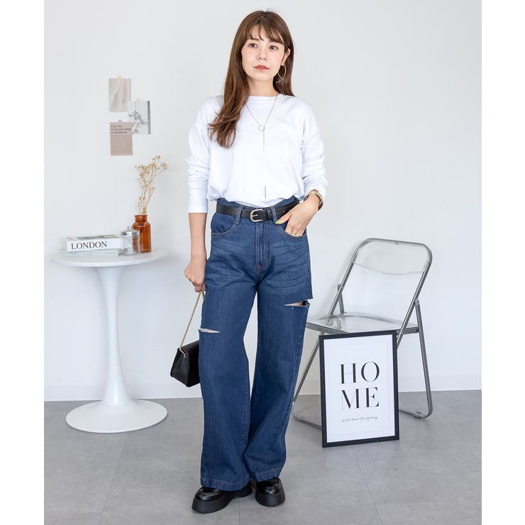 【レイヤードにもオススメ】ラウンドヘム サイドスリット ロングTシャツ | atONE | 詳細画像51 