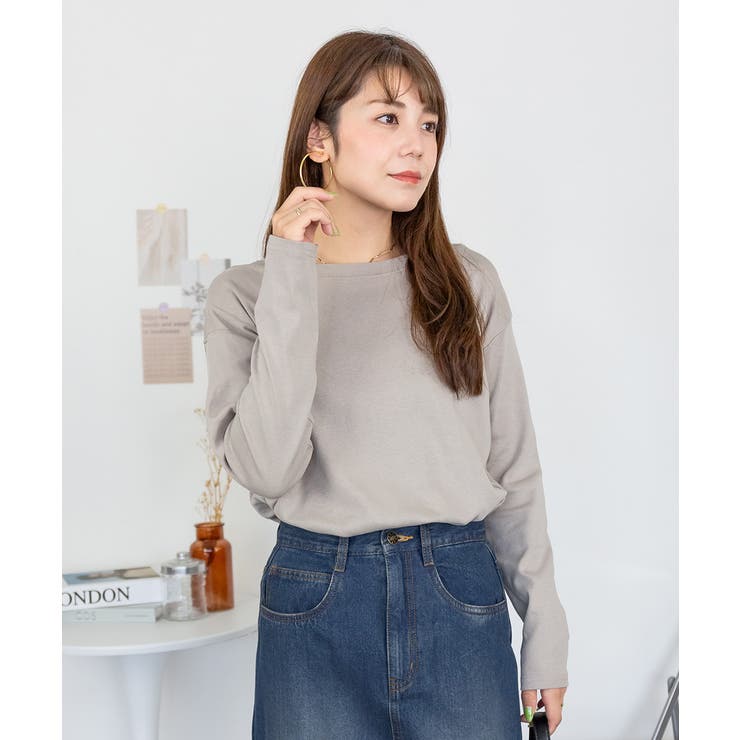 【レイヤードにもオススメ】ラウンドヘム サイドスリット ロングTシャツ | atONE | 詳細画像56 