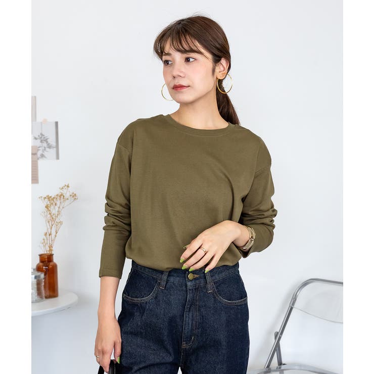 レイヤードにもオススメ】ラウンドヘム サイドスリット ロングTシャツ