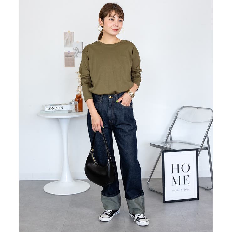 【レイヤードにもオススメ】ラウンドヘム サイドスリット ロングTシャツ | atONE | 詳細画像60 