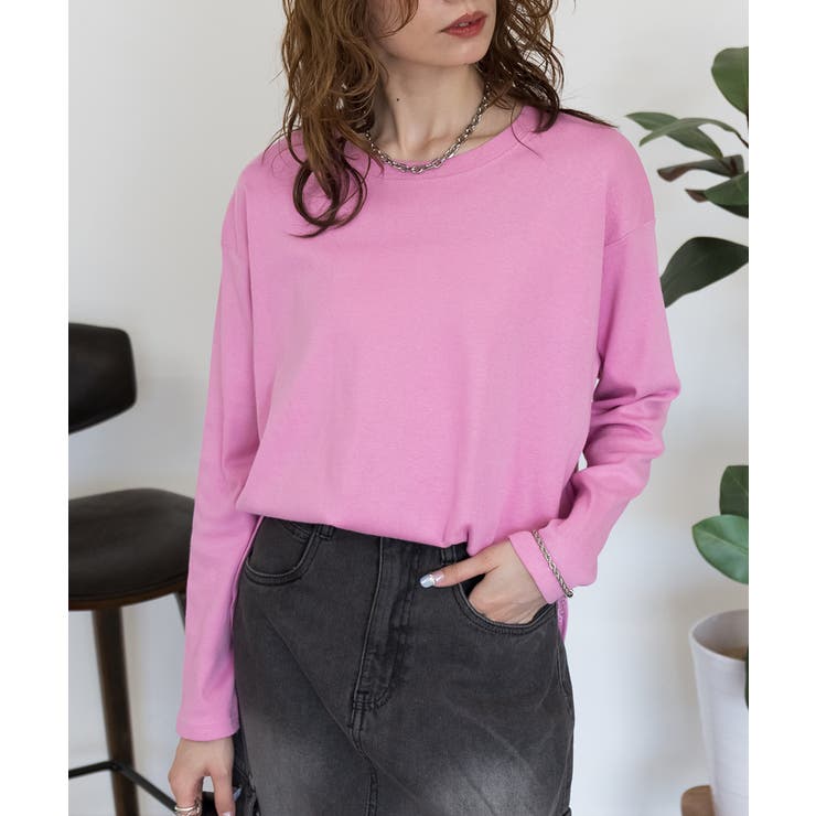 【レイヤードにもオススメ】ラウンドヘム サイドスリット ロングTシャツ | atONE | 詳細画像10 