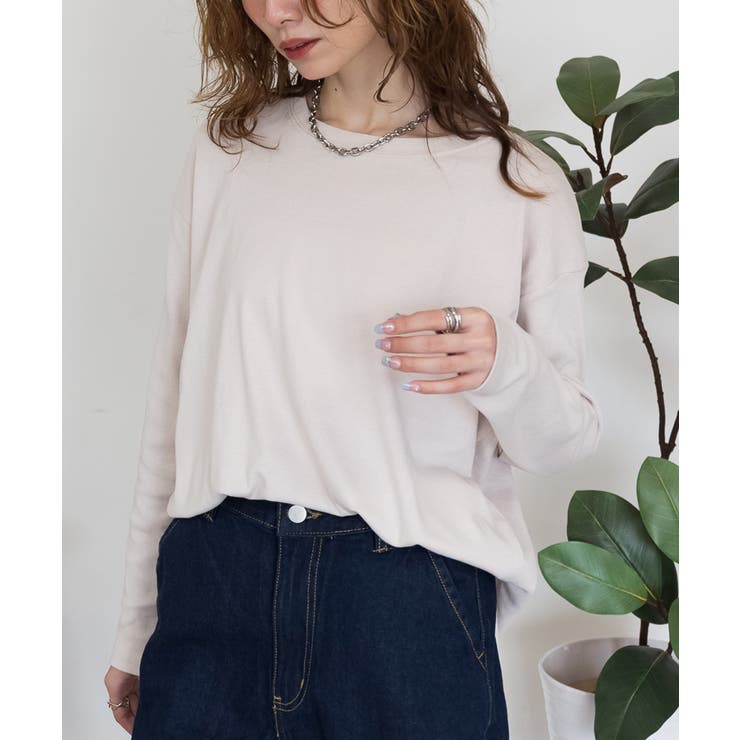 【レイヤードにもオススメ】ラウンドヘム サイドスリット ロングTシャツ | atONE | 詳細画像26 