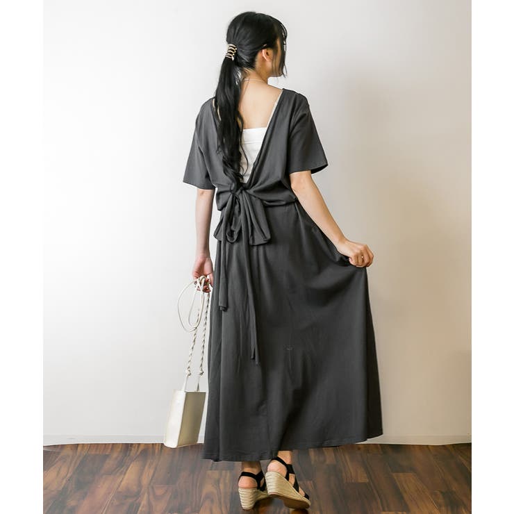 バックオープンカシュクールカットワンピース | atONE | 詳細画像17 