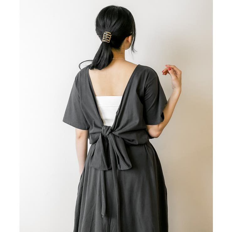 バックオープンカシュクールカットワンピース | atONE | 詳細画像18 