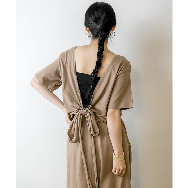 バックオープンカシュクールカットワンピース | atONE | 詳細画像24 