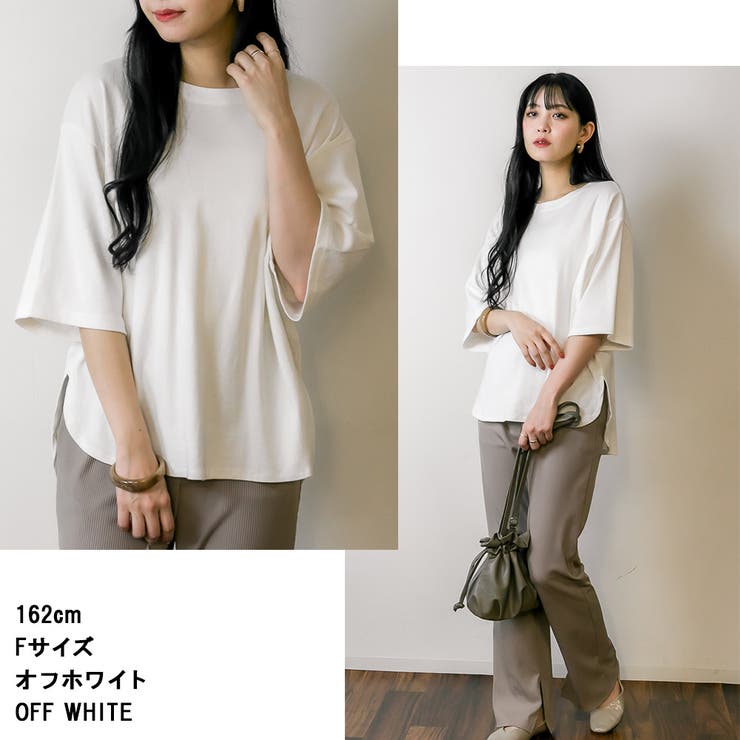 ATON エイトン ラウンドヘムTシャツ半袖 ホワイトサイズ02