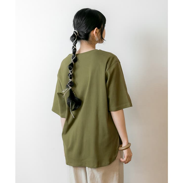 ラウンドヘム オーバーサイズ Tシャツ[品番：ATOW0000418