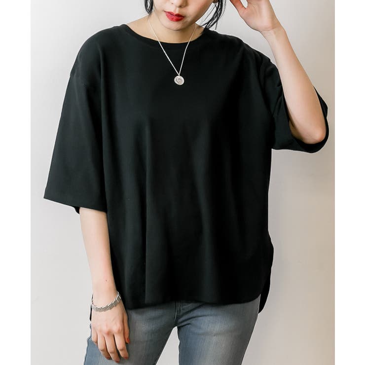 ラウンドヘム オーバーサイズ Tシャツ[品番：ATOW0000418