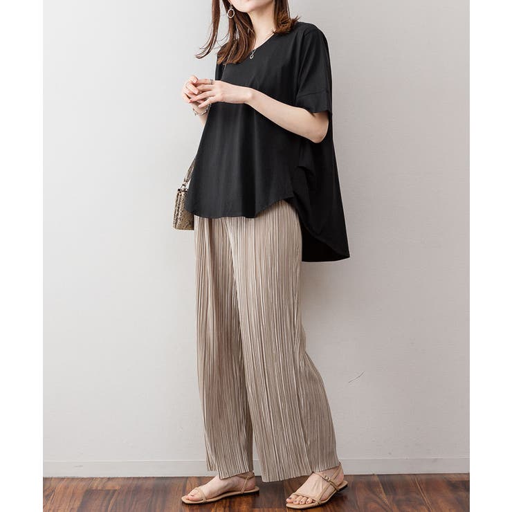 脇タックVネック半袖カットソー | atONE | 詳細画像10 