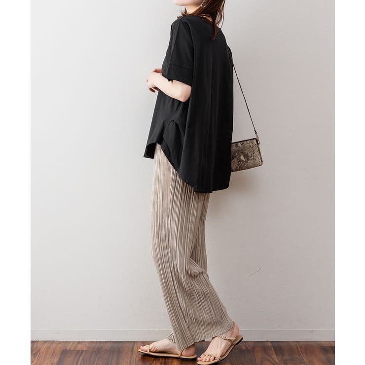 脇タックVネック半袖カットソー | atONE | 詳細画像11 