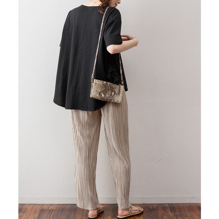 脇タックVネック半袖カットソー | atONE | 詳細画像12 