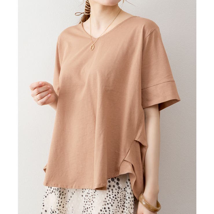 脇タックVネック半袖カットソー | atONE | 詳細画像13 