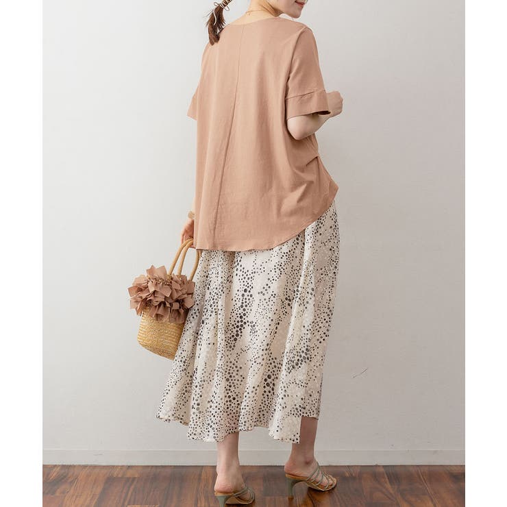 脇タックVネック半袖カットソー | atONE | 詳細画像19 