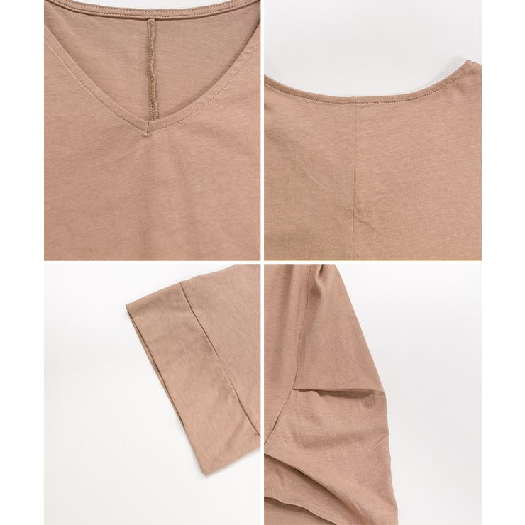 脇タックVネック半袖カットソー | atONE | 詳細画像32 