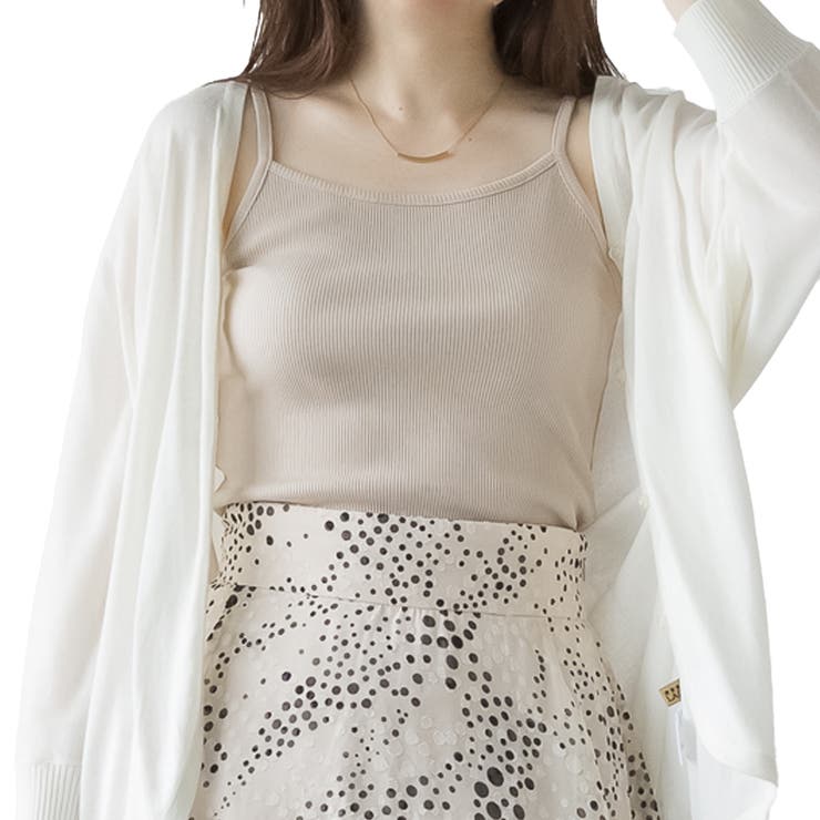 ベージュ | コットンリブキャミソール | atONE