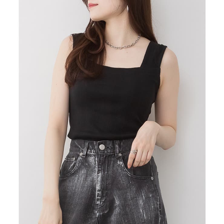 ランダムリブブラ紐隠しタンクトップ | atONE | 詳細画像2 