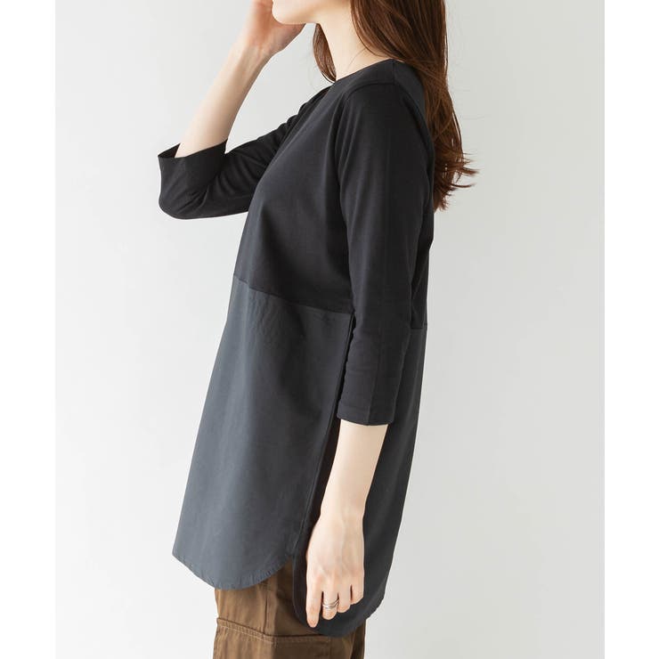 七分丈異素材カットソー | atONE | 詳細画像5 