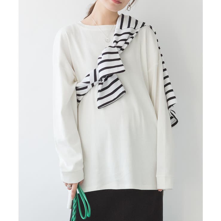 BORDER WHITE/BLACK】クルーネックドルマンスリーブボーダーTシャツ [品番：ATOW0000911]｜atONE（アットワン）のレディースファッション通販｜SHOPLIST（ショップリスト）