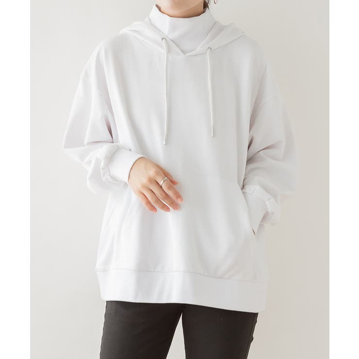 ハイネックリブ裏毛パーカー | atONE | 詳細画像10 